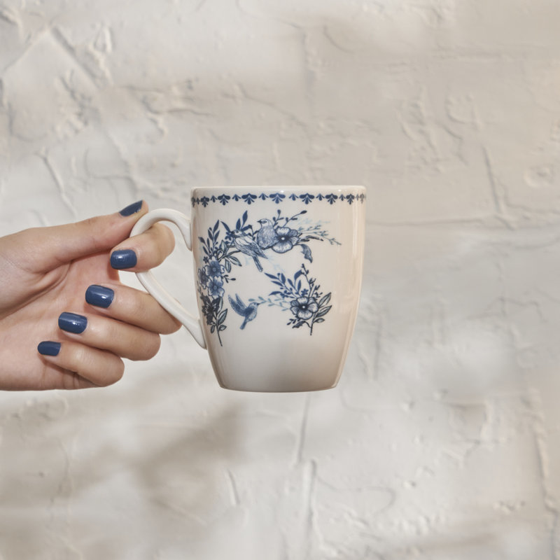 Grande tasse en porcelaine Bleu Blanc