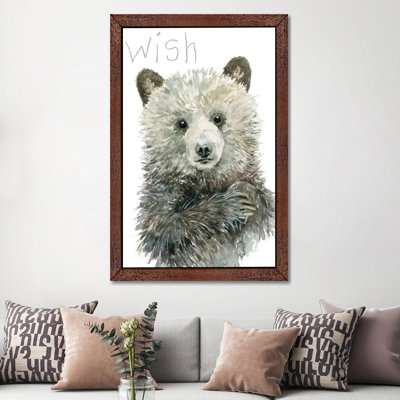 Forest Fur Baby Bear by Carol Robinson - Floater Frame Painting on Canvas