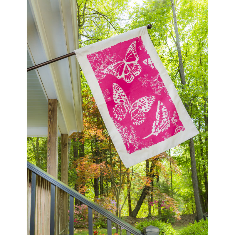 Papillons de polyester à 2 côtés 44 x 28 po drapeau maison