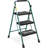 WFX Utility™ 3 Step Ladder, Folding Step Stool With Wide Anti-slip Pedal Handgrip, Lightweight, Portable, Green And Black