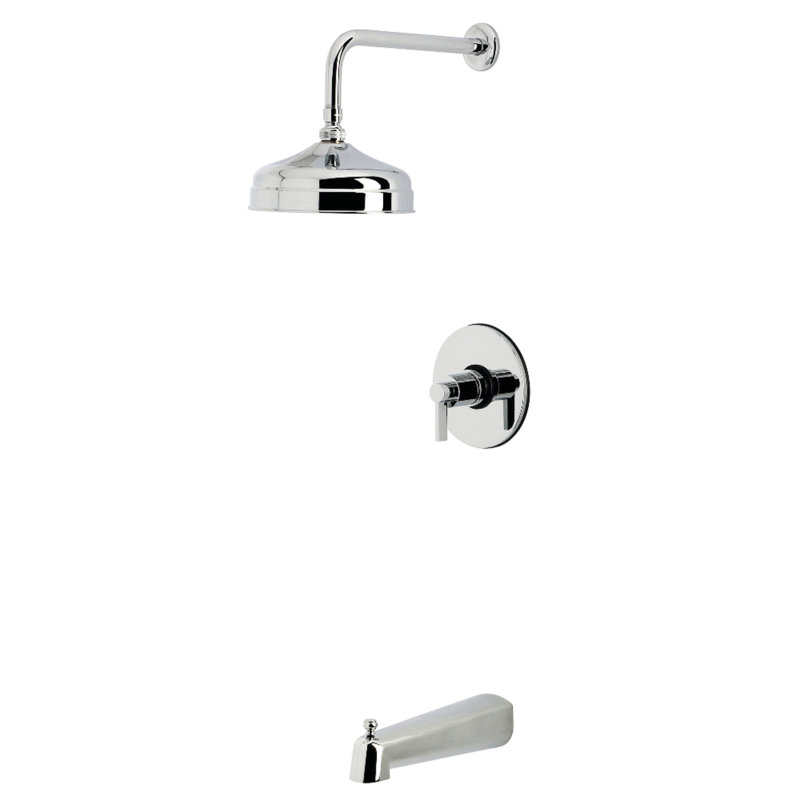 Kingston Brass NuvoFusion Single-Handle Pressure Balanced Tub and Shower Faucet, Polished Chrome