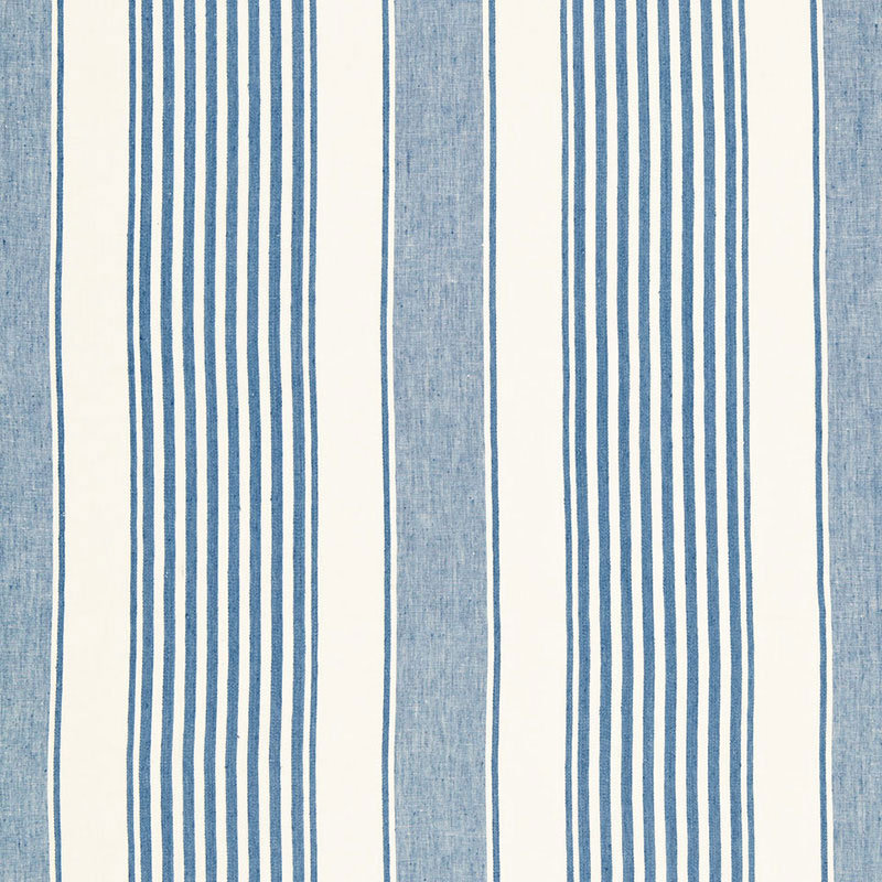 Summerville Linen Stripe Fabric, Ocean