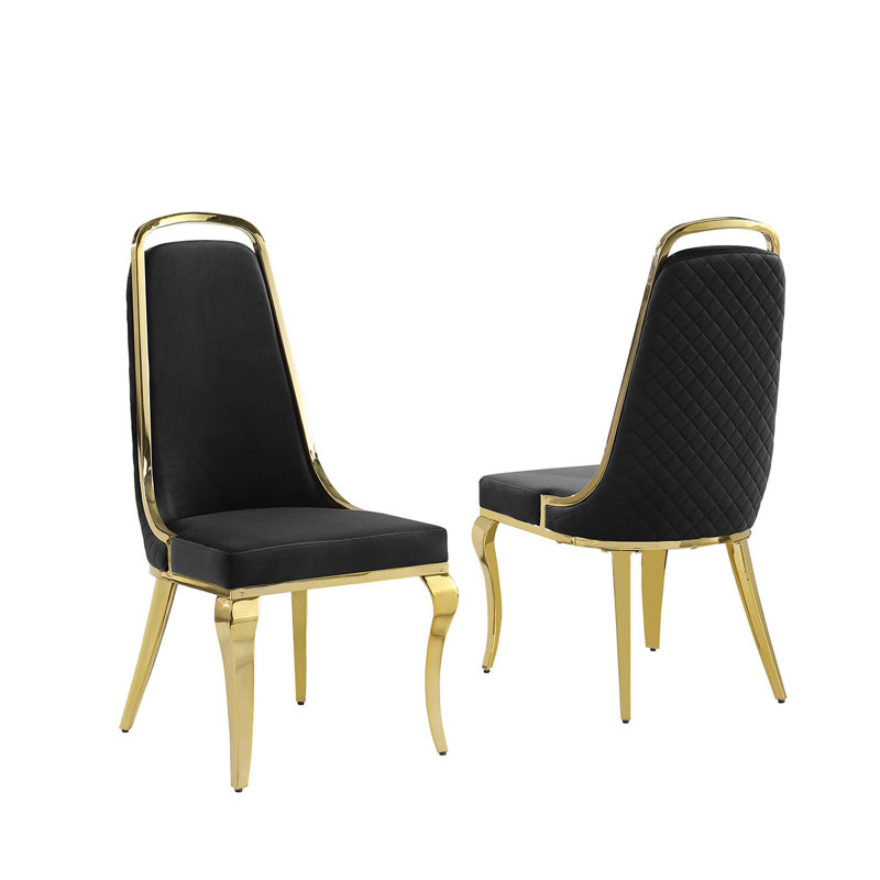 Chaise d'appoint Heptinstall, Noir / or