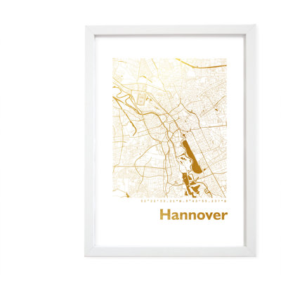 Hannover Map - Single Picture Frame Print
