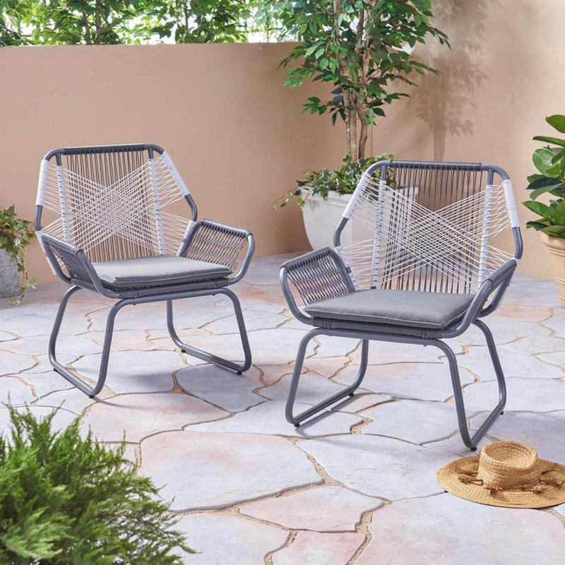 Fauteuil club d'extérieur en rotin PE