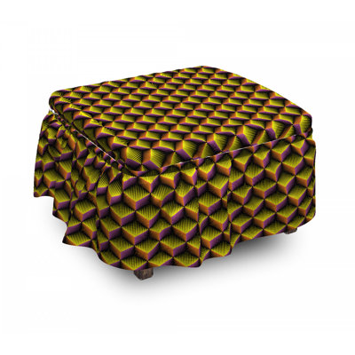 Housse pour repose-pieds 3d cubes