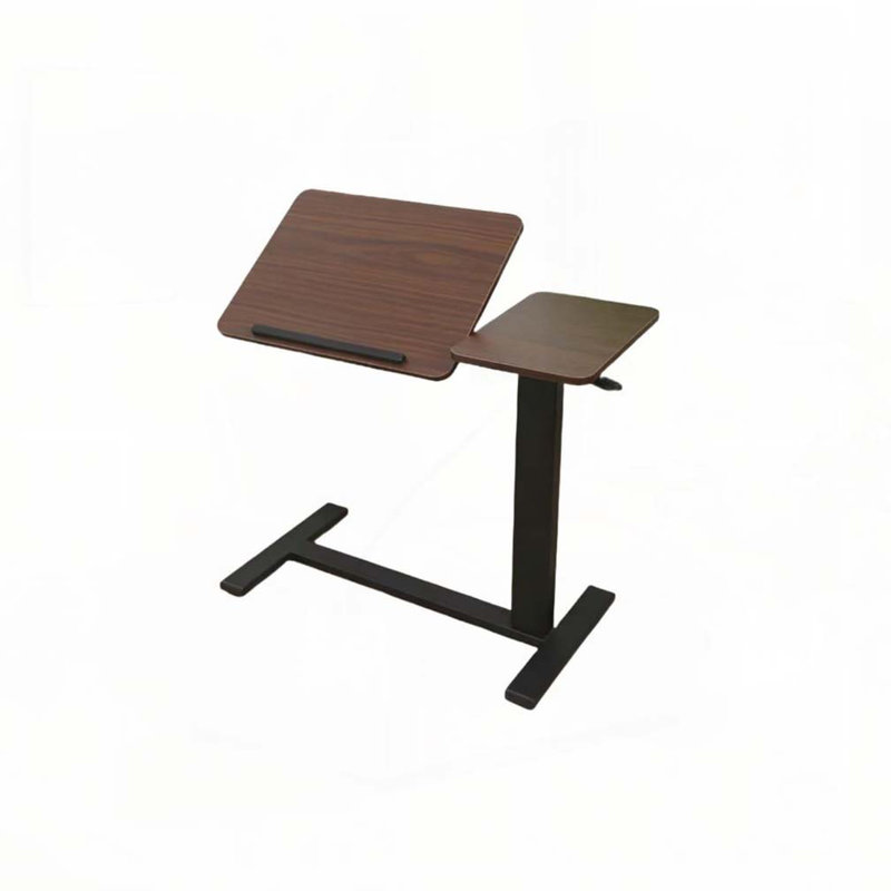Table de chevet inclinable et mobile, 31.5" W x 15.7" D, Noyer, Noir