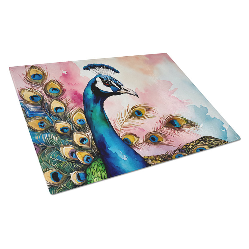 Peacock Glass Cutting Board