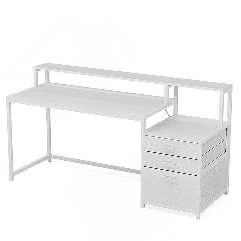 Bureau d'écriture robuste, bureau spacieux, bureau d'ordinateur à deux niveaux