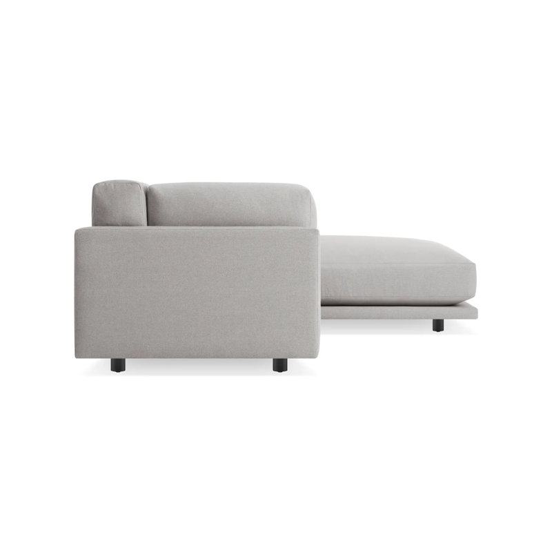 Sunday Chaise Sectional, Agnew Gray Textured Basketweave, Left Hand Facing
