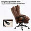 Luxueux fauteuil inclinable de bureau en cuir brun avec repose-pieds - réglable et parfait pour la détente au bureau