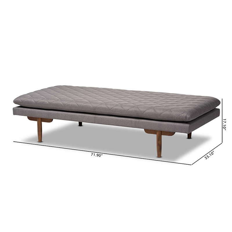Serna Upholstered Daybed, Gray/Walnut