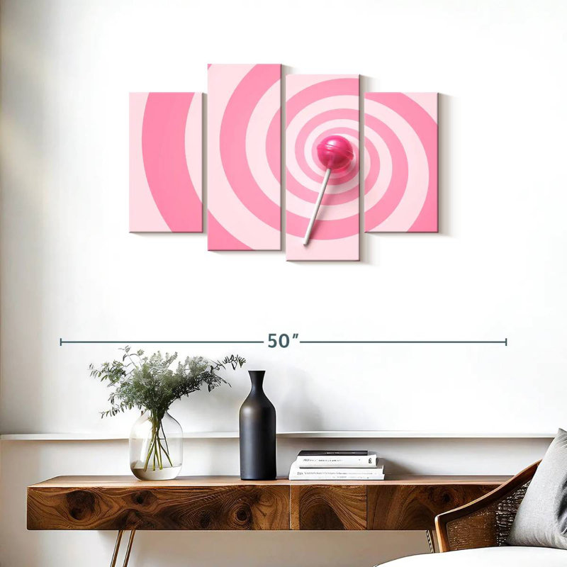 Yarlin Pink Swirl Lollipop, 22" H x 36" W