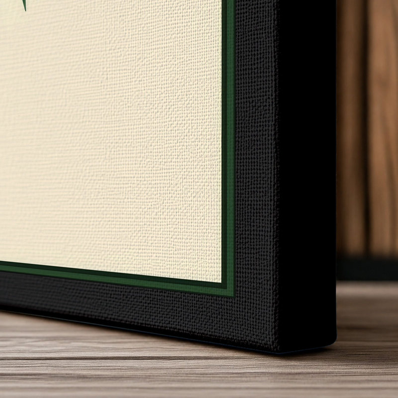 Bamboo Study Japandi - Wrapped Canvas, 30x20 - 76.2 x 50.8 cm, Black Border