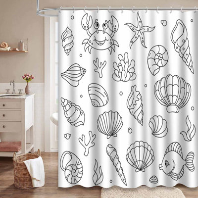 Rideau de douche imperméable avec 12 crochets