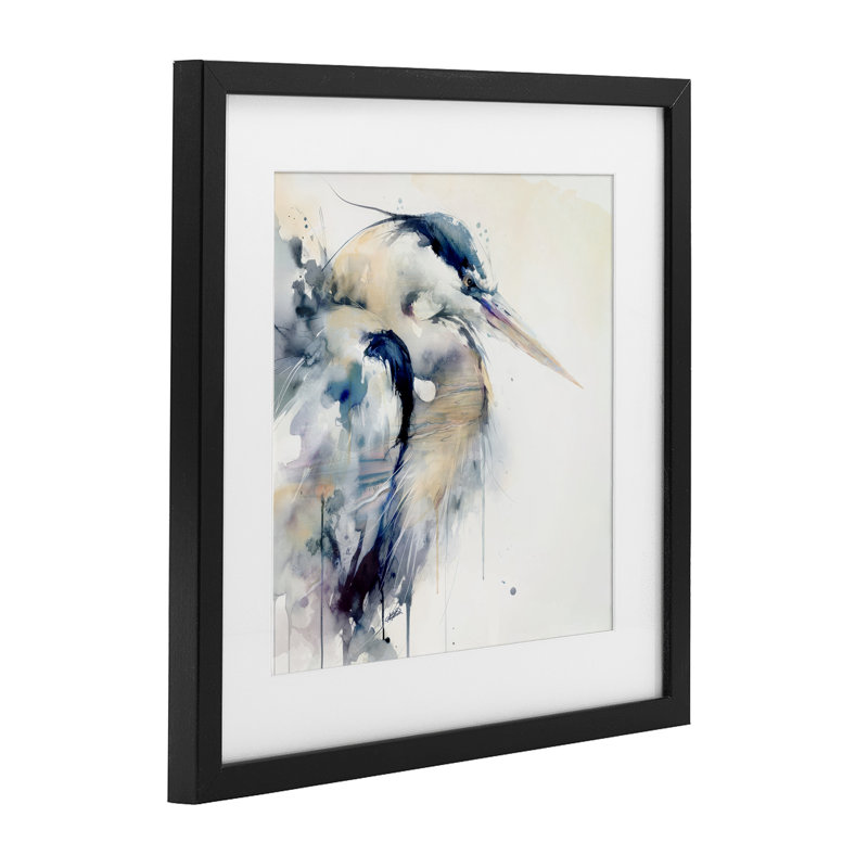 «Coastal Serenity Blue Heron», reproduction sous verre, conception de Sally Kaye Barlow / Makaio Design, H 13 po x l 13 po