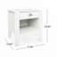 Table d'appoint blanche avec tiroirs et tablettes-1043361857