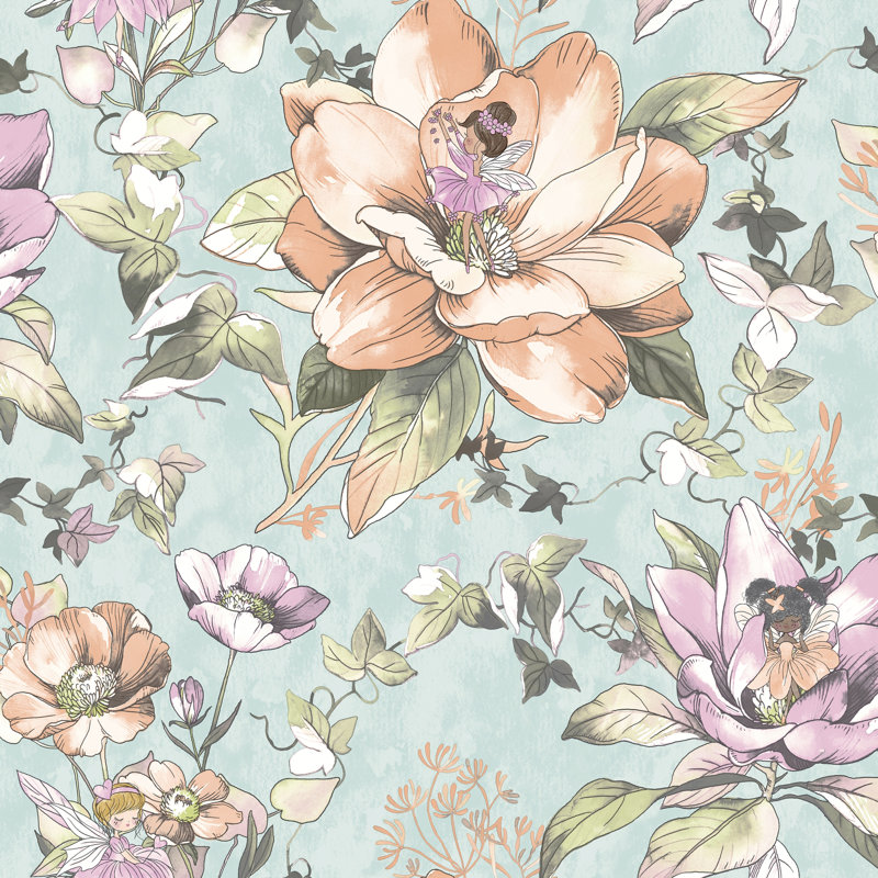 Mikolas 53cm x 10.5cm Matte Wallpaper Roll, Teal
