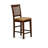 3 Piece Counter Height Pub Set for Small Spaces Contains a Square Dining Room Table and 2 Linen Fabric Chairs, Mahogany-1826807651