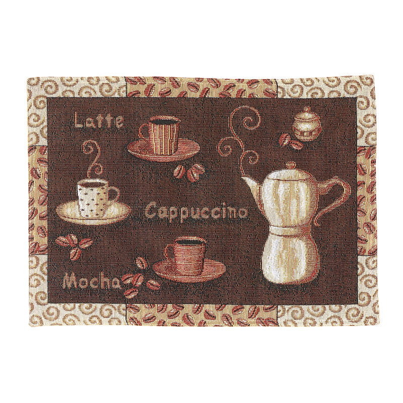 Set of 12 Coffee Drinks Tapestry Fabric Rectangle Placemats