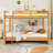 Queen Over Queen Wood Bunk Bed With Sturdy Frame And Ladder-363023149