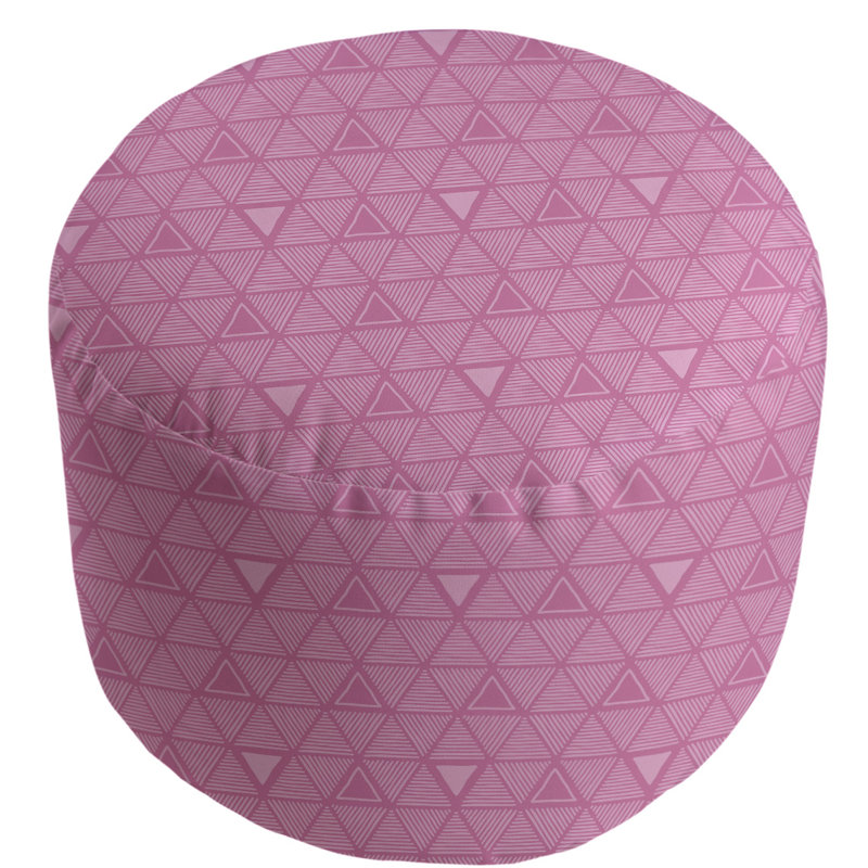 Upholstered Pouf, Medium Pink