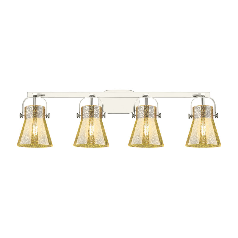 Éclairage pour meuble-lavabo mural 6 po 2 lumières Sidman, Blanc, Nickel poli, Deux lumières