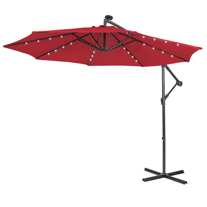 Goodspeed 120'' Lighted Cantilever Umbrella, Wine, 10ft