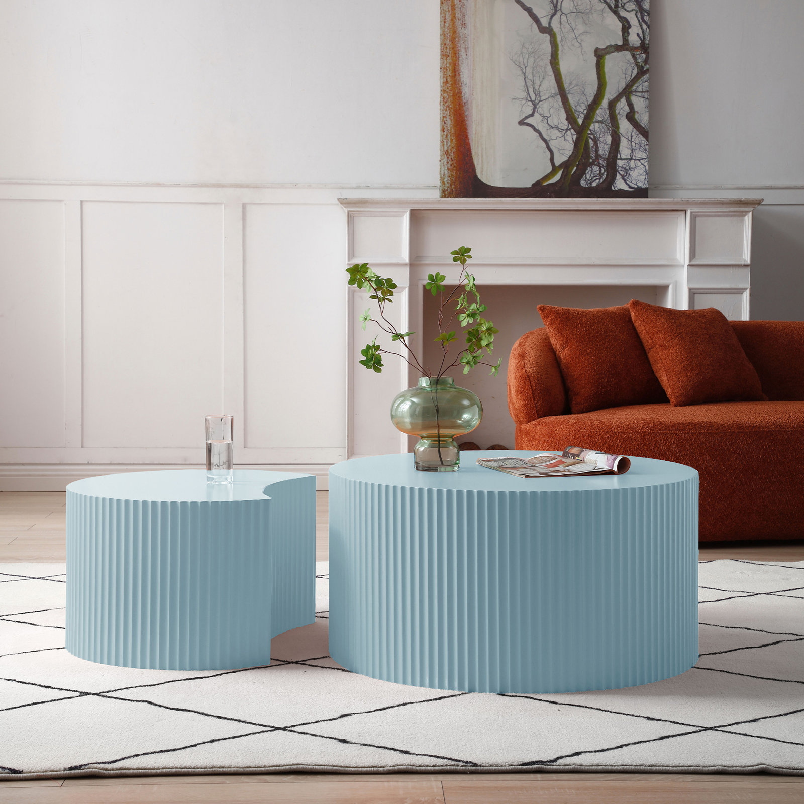 Berneice 55" Nesting Coffee Table, Blue