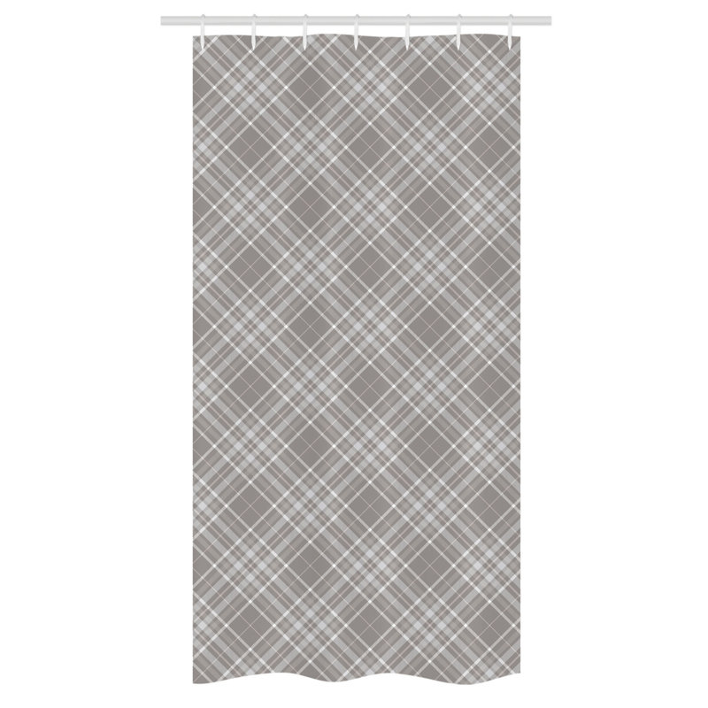 Plaid Shower Curtain with Hooks Included, 36" W x 72" L