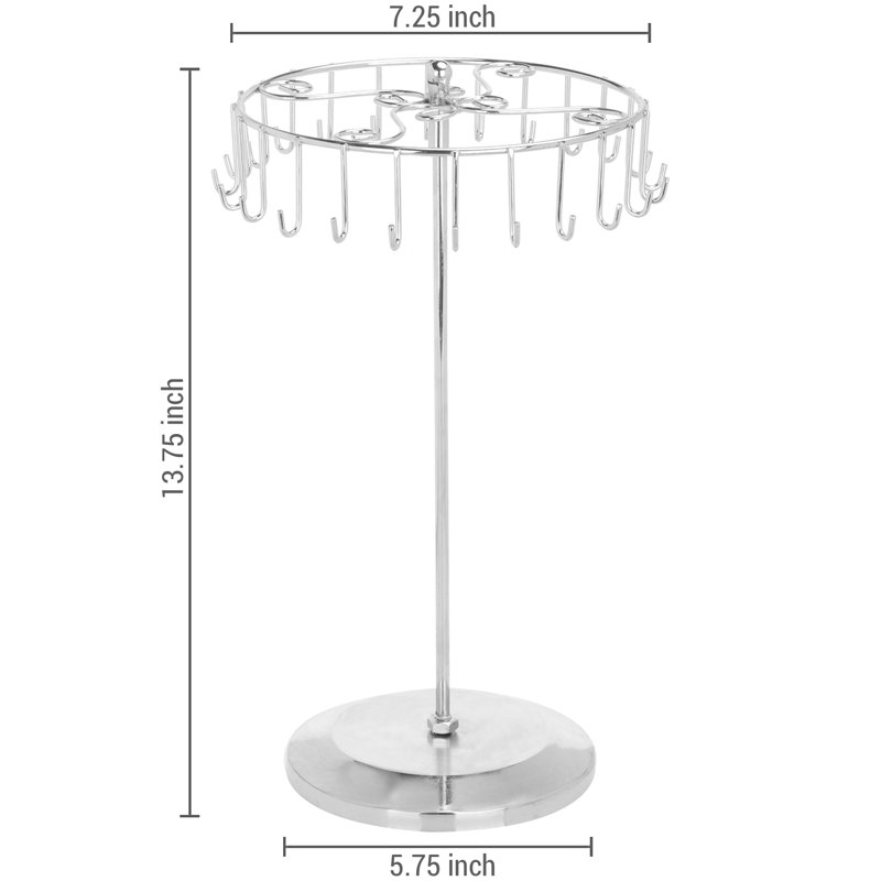 Rotating Tabletop Display Organizer Jewellery Stand, Silver