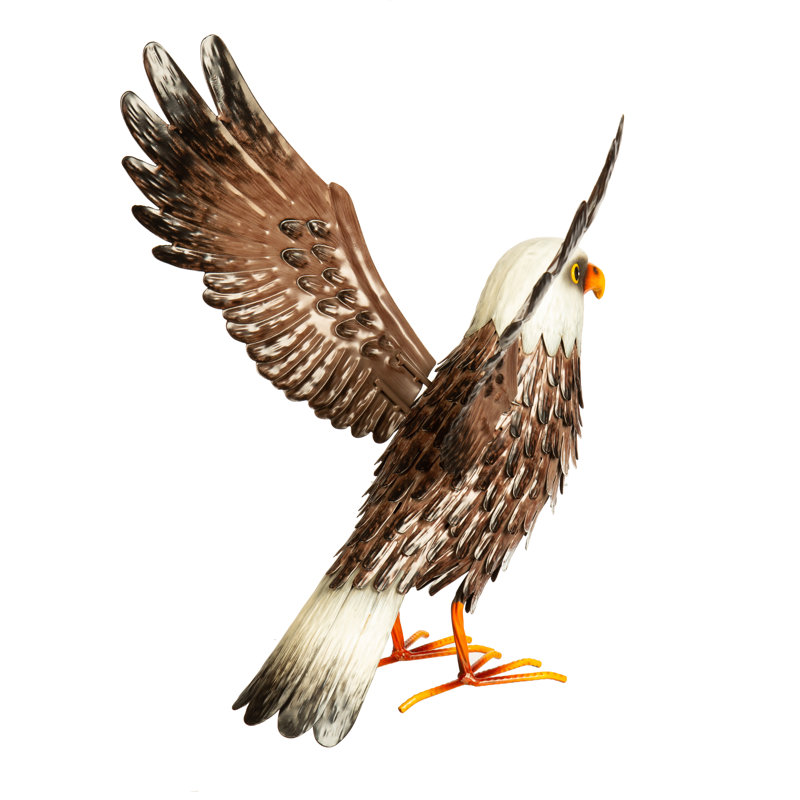 Statue Boilès en métal avec ailes d'aigle
