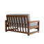 Causeuse d'extérieur en bois de teck massif Gustina avec coussin et accoudoirs-1118500610-1118507691