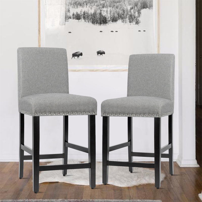Chaises de cuisine 25 po avec pieds en bois d'hévéa