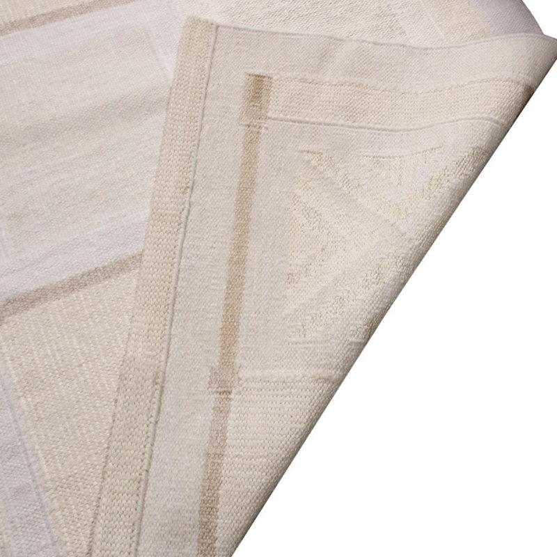 Rug & Kilim’S Scandinavian-Inspired Cream Gray And Light Blue Natural Wool Rug, Rectangle 10' x 14'