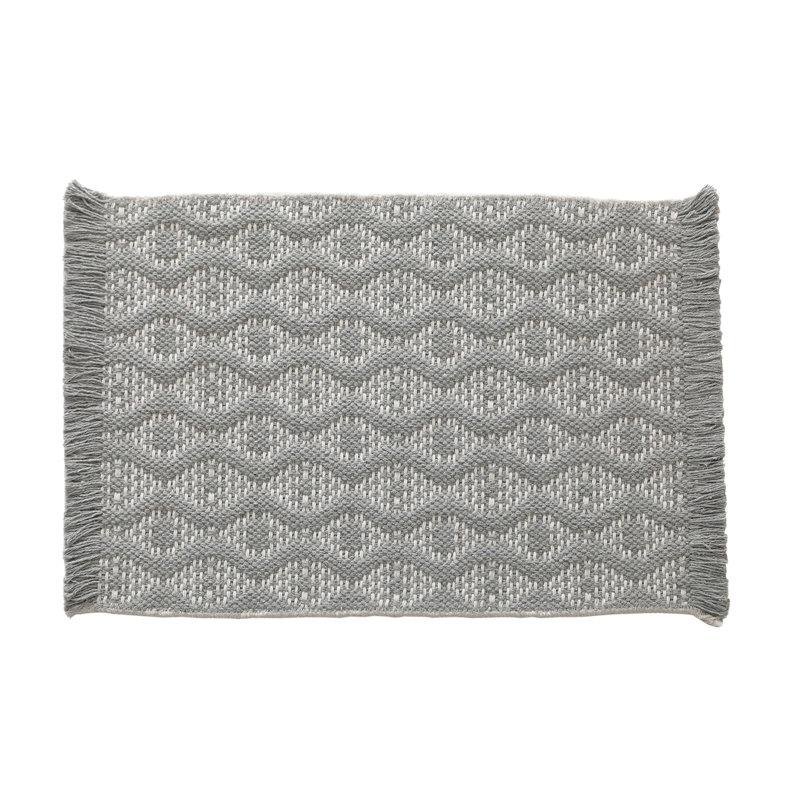 Estavan Polyester Blend Geometric Rectangle, Gray