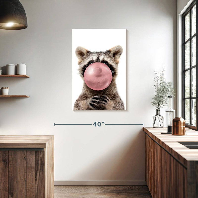 Raton laveur Bubble Gum, H 36 po x l 24 po
