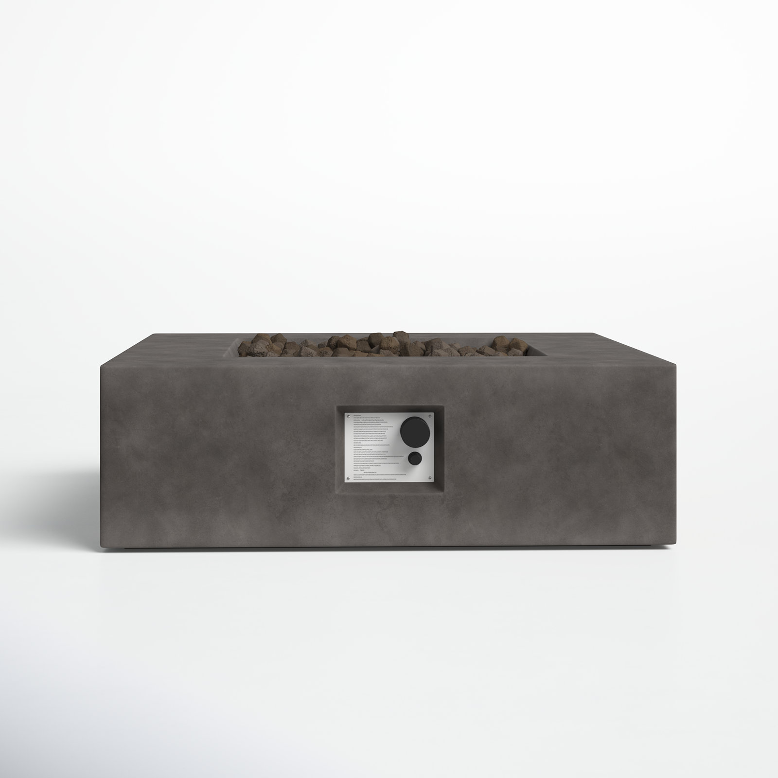 Rashid Fire Pit Table, Charcoal, 12" H x 34" W x 34" D
