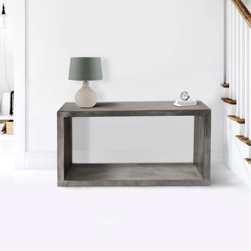 Table de couloir en bois de 52 po, table de canapé, console avec tablette inférieure ouverte