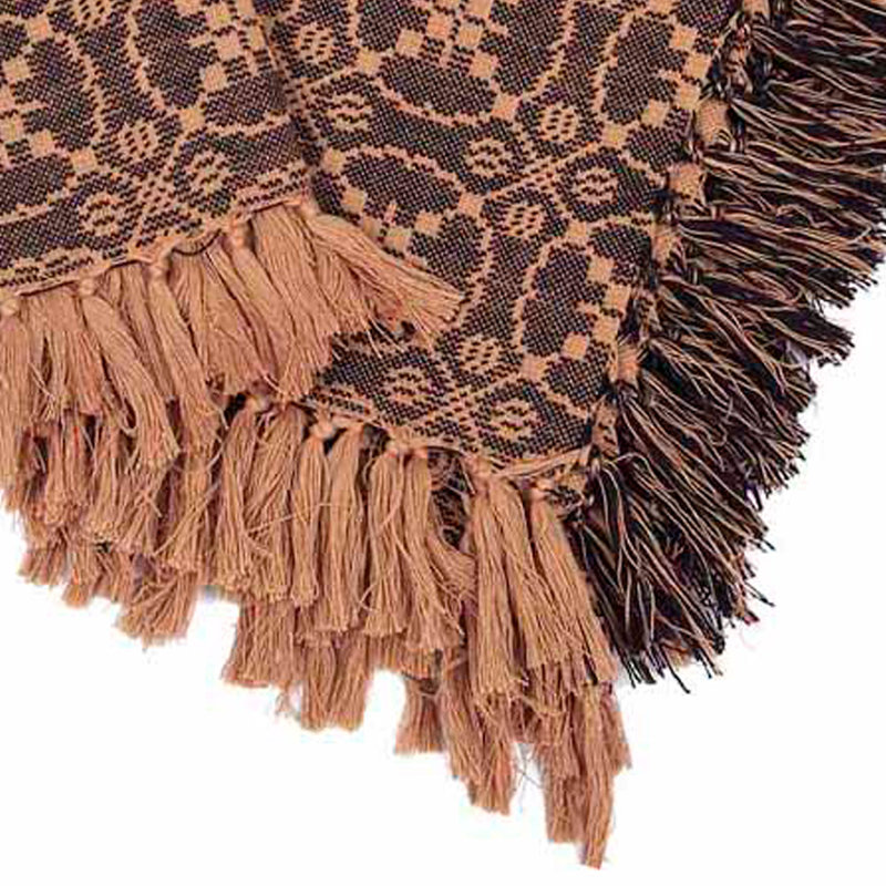Couverture 100% coton , Noir / brun clair
