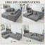 106" Sleeper Sofa,  2 In 1 Pull Out Couch Bed  ,Convertible Sofa Bed-  L-Shaped Sectional Couch For Living Room-1509486041