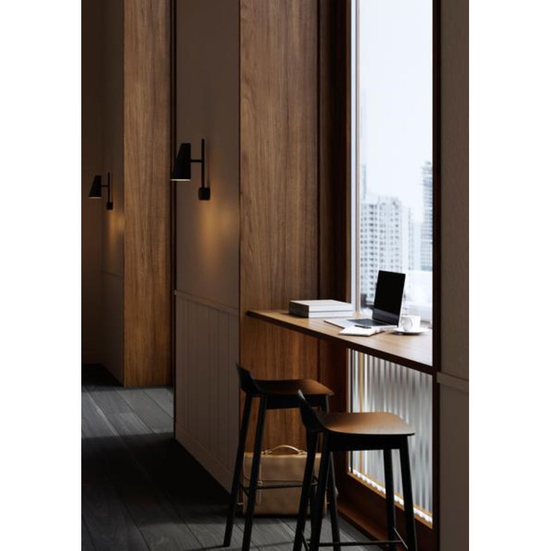 Mono Bar Stool, Counter Stool (25.59'' Seat Height), Oak/Black