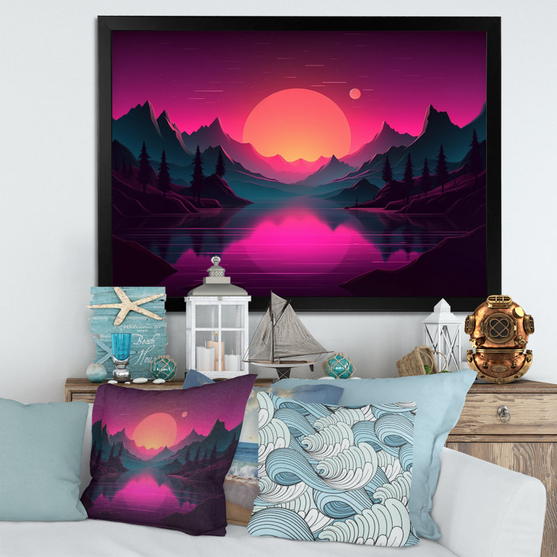 «Pink Nebular Wonderland III», reproduction, H 12 po x l 20 po x P 1 po, Cadre photo noir