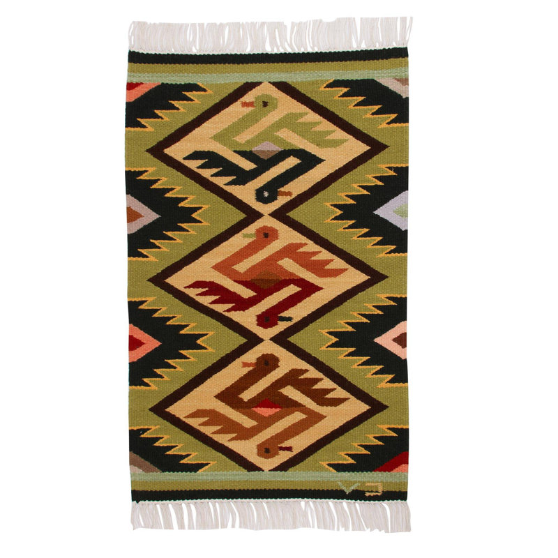 Tapis vert / beige Elu