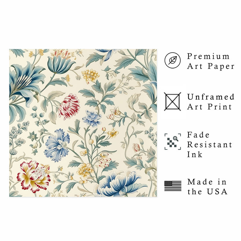Motif floral de fleurs IV, H 24 po x l 24 po