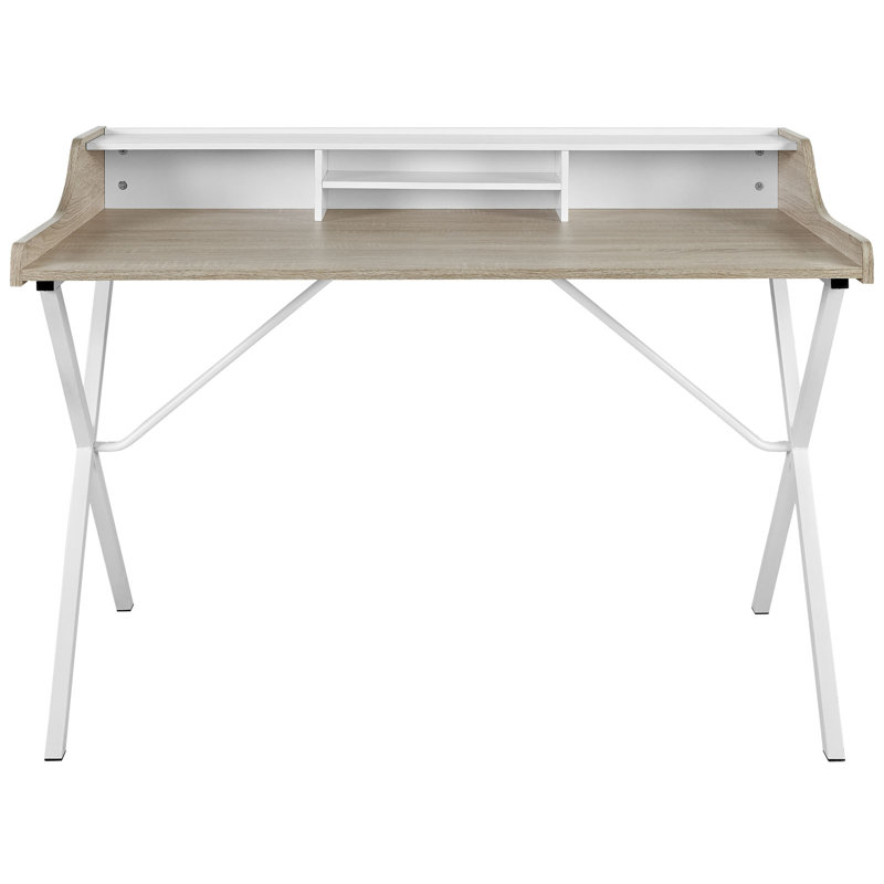 Bin Desk, Oak/White