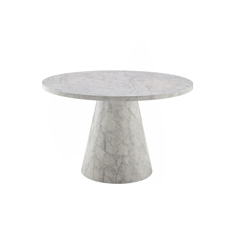 Kacey Natural Finish Engineered Stone Round Dining Table