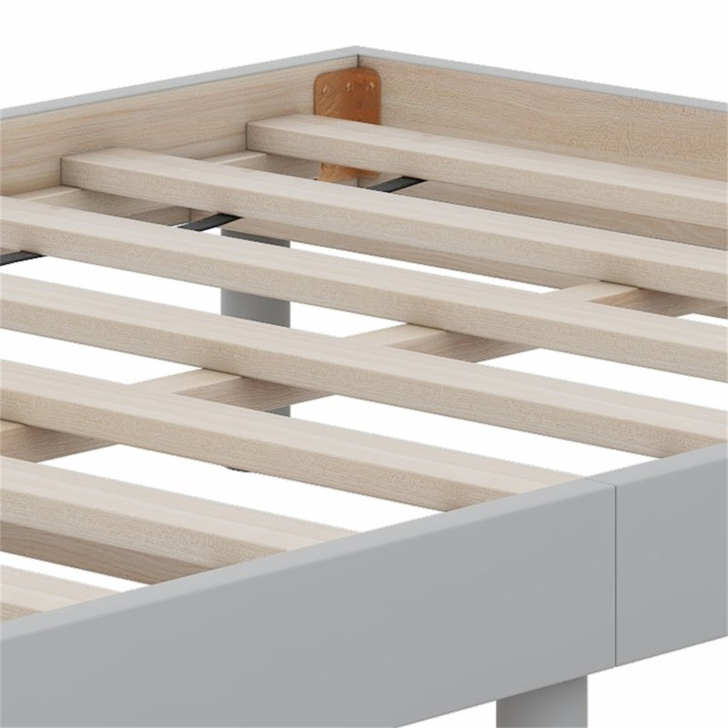 Modern Design Full Floating Platform Bed Frame, Twin, Gray