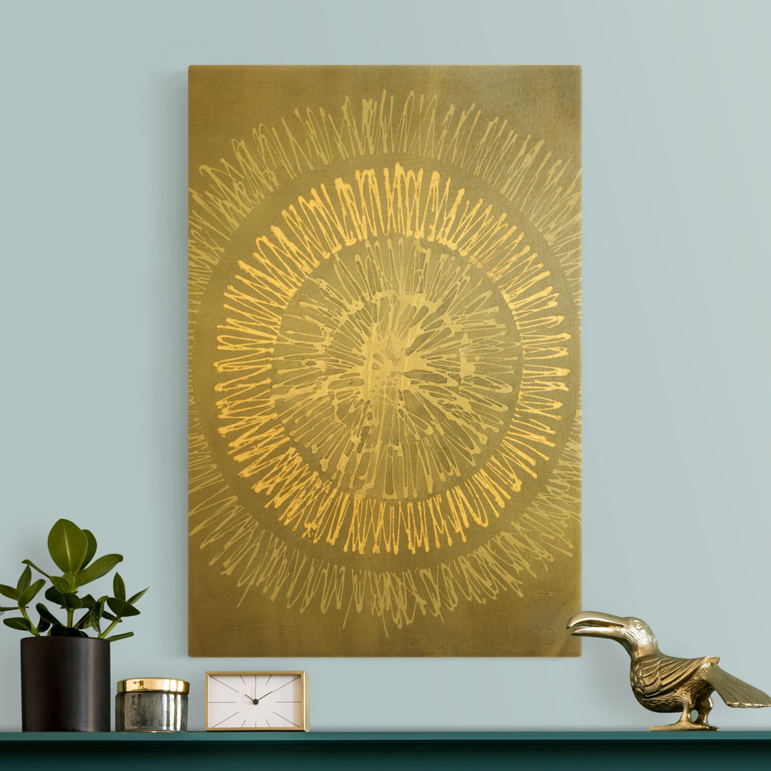 18560/Rechteck/Leinwandbild Gold - Polarstern Grau Gold II