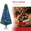 Sapin de Noël artificiel de 6 pi avec lumières réalistes, 24 lumières DEL multicolores, fibre optique et 230 pointes
